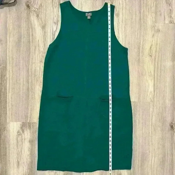 J. Jill Sleeveless Jumper Dress Stretch Ponte Knit Pockets Shift Green Size L - Picture 6 of 7